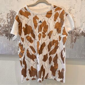 Adidas Women's Large tshirt copper metallic design. Golf, tennis,casual fun gift